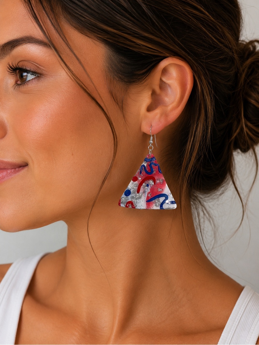 Colorful Geometric polymer clay Earrings